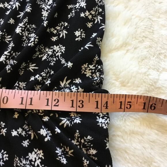 MNG Black Ruffle Cap Sleeve Floral Mini Dress - Picture 13 of 14